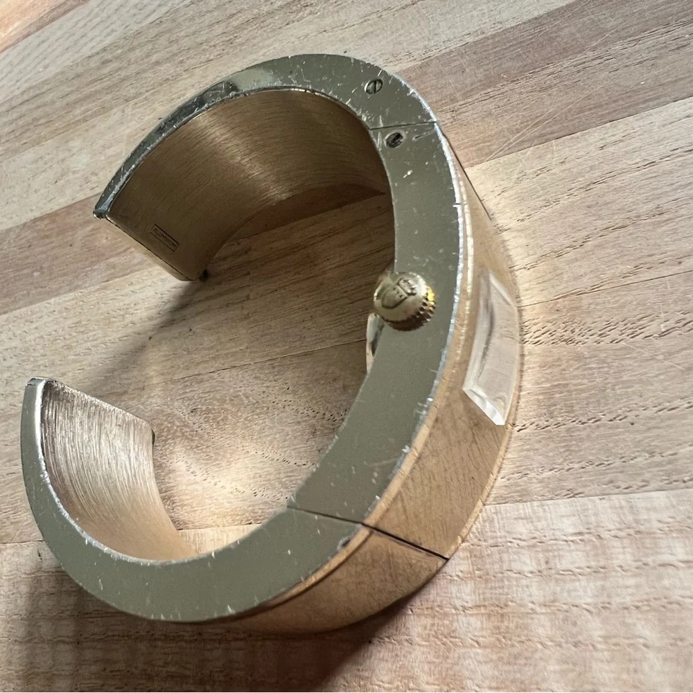 Sovereign ladies watch hinged cuff bracelet mechanical winding for parts repair